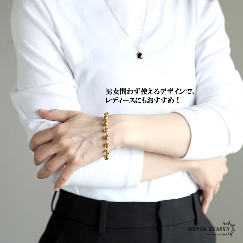 ステンレス ラージボールブレスレット ゴールド 18k gp 金 ボール