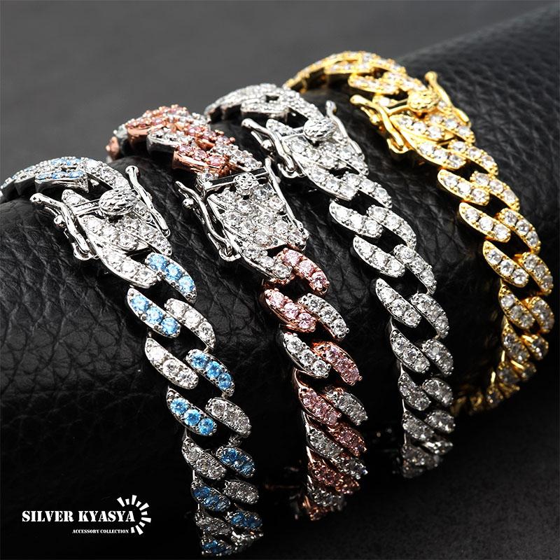 複数買いで最大300円OFFクーポン／B系ブレスレット シルバー マイアミ 