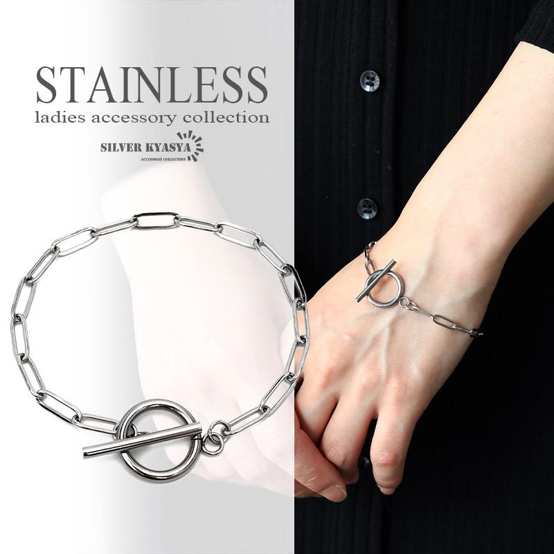SALE ステンレス チェーンブレスレット レディース 複数買いで最大300円OFFクーポン／ステンレス チェーンブレスレット
