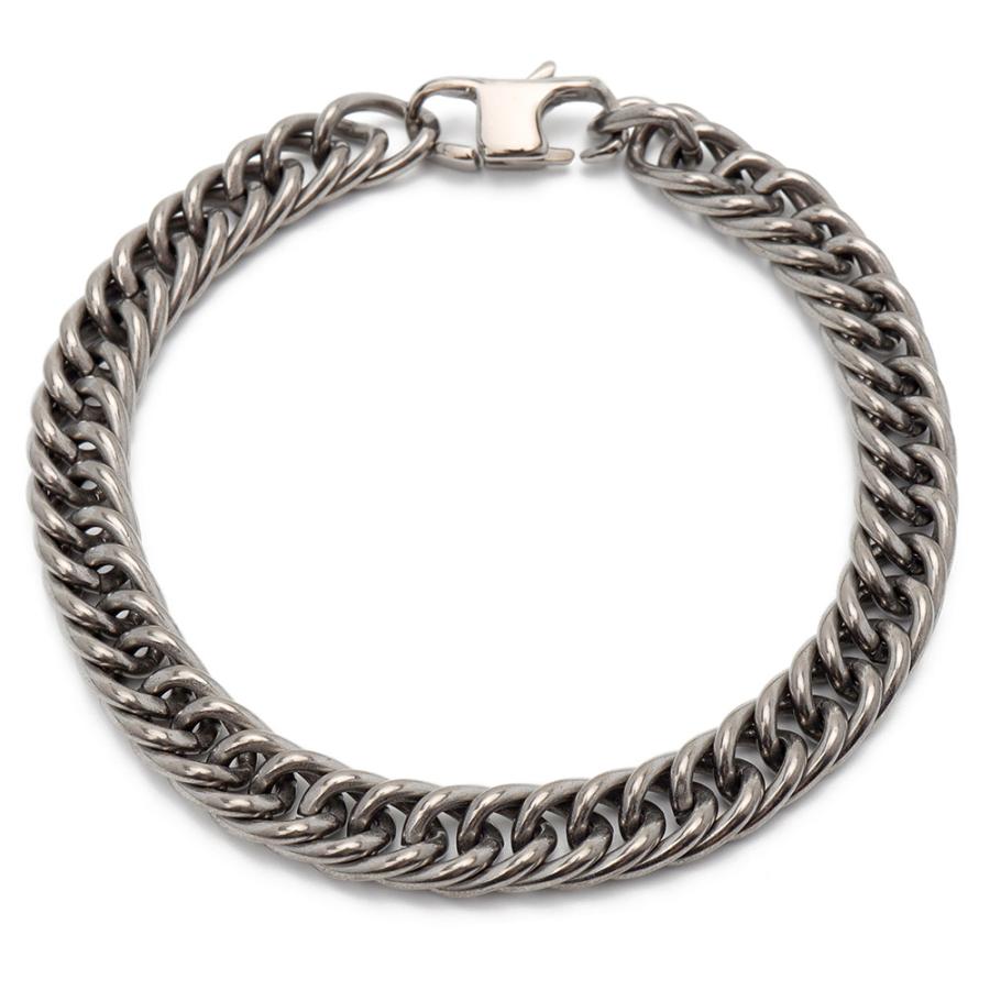 純チタン チェーンブレスレット 幅7.5mm ダブル喜平チェーン ダブル