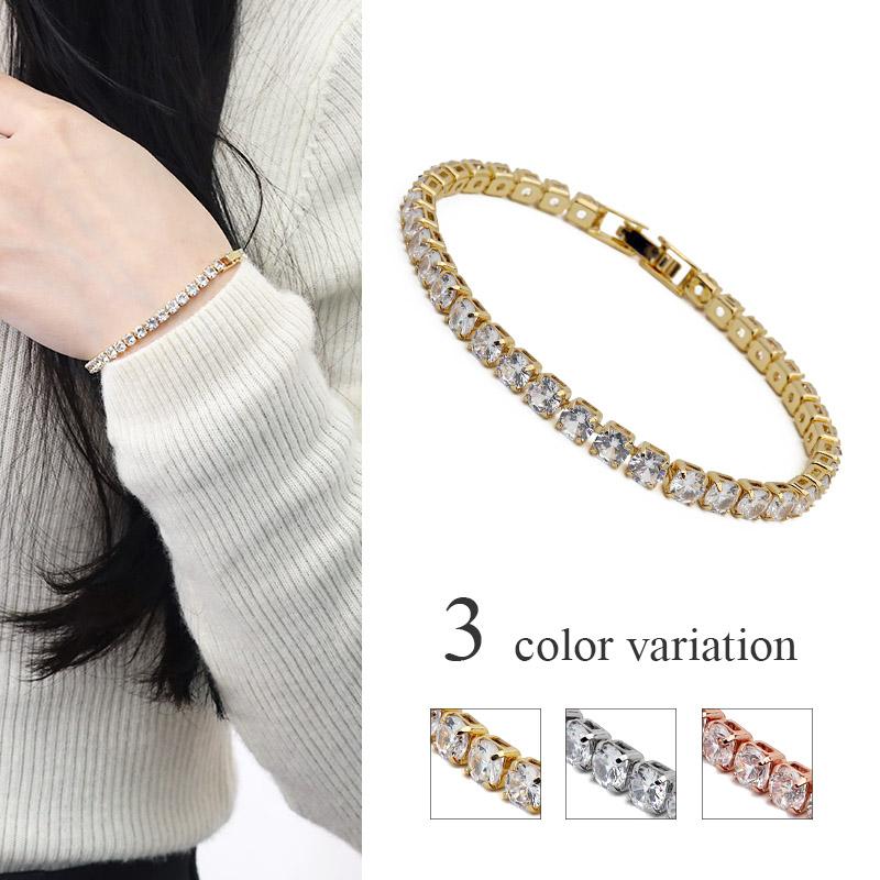 テニスブレスレット テニスチェーン キラキラ レディース 女性 CZ