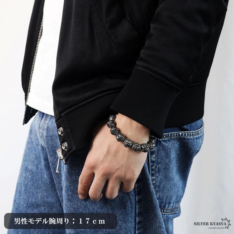 15mm 数珠ブレスレット メンズ 六字真言 重厚 ごつめ ごつい
