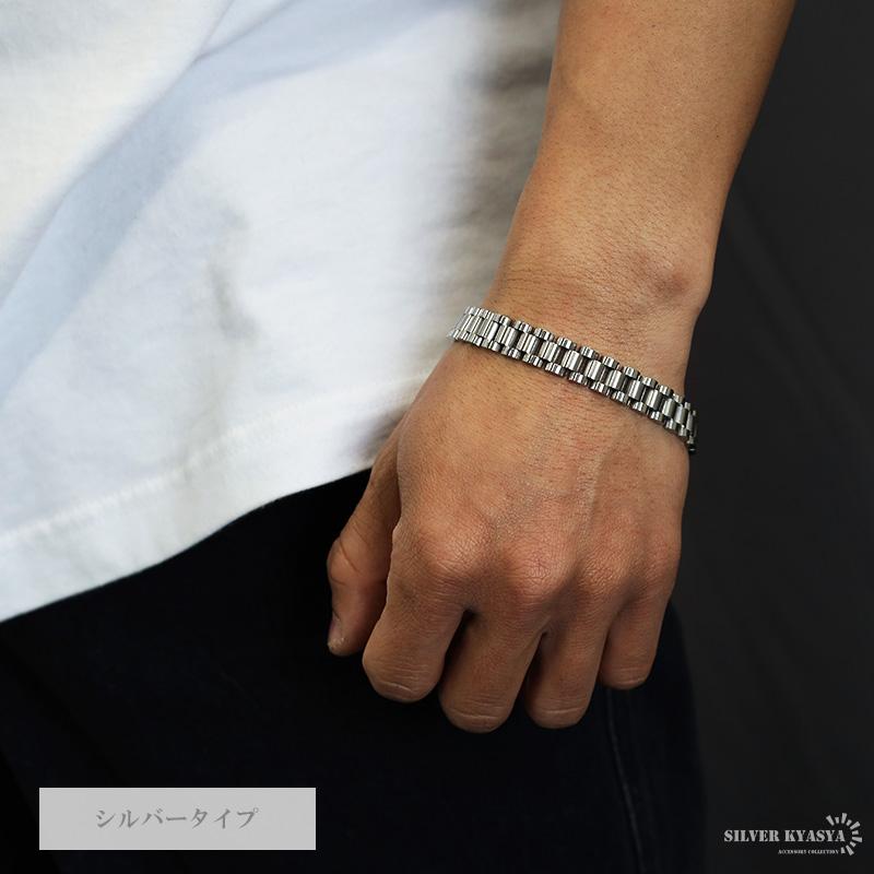 時計バンド チェーンブレスレット ステンレス メタルバンド ゴールド