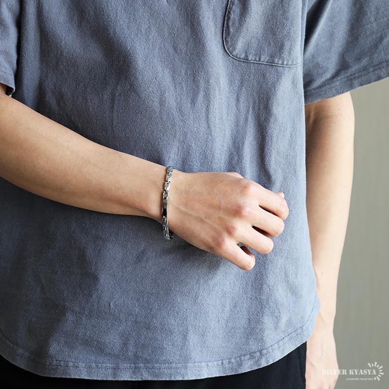 磁気ブレスレット シルバー チェーンブレスレット シンプル 磁気 磁石
