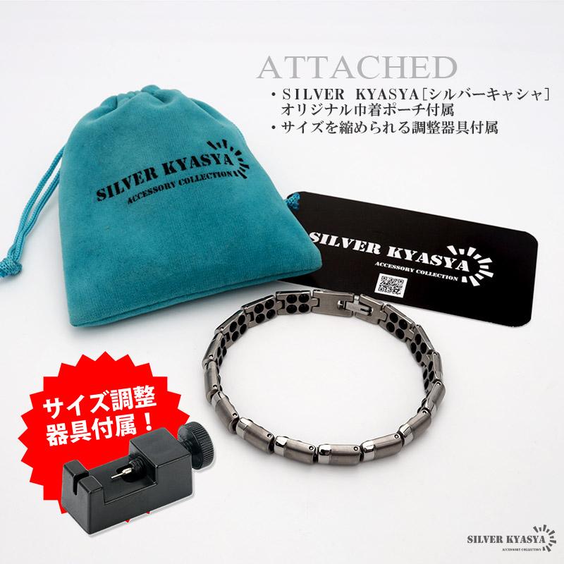 ＼2個で10％OFF 3個で20％OFFクーポン／純チタン 60粒 ゲルマニウムブレスレット シルバー Titanium チタンブレスレット 軽い スポーツ 磁力 磁性 爆買の画像
