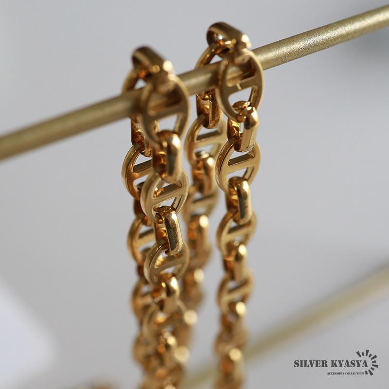 アンカーチェーンブレスレット 幅6mm ゴールド ステンレス K18 アンカーチェーンブレスレット 幅6mm ゴールド ステンレス K18