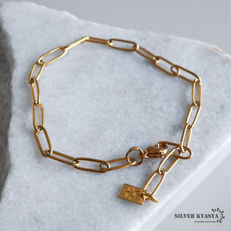 チェーンブレスレット レディース 女性 リンクチェーン ゴールド 18K 