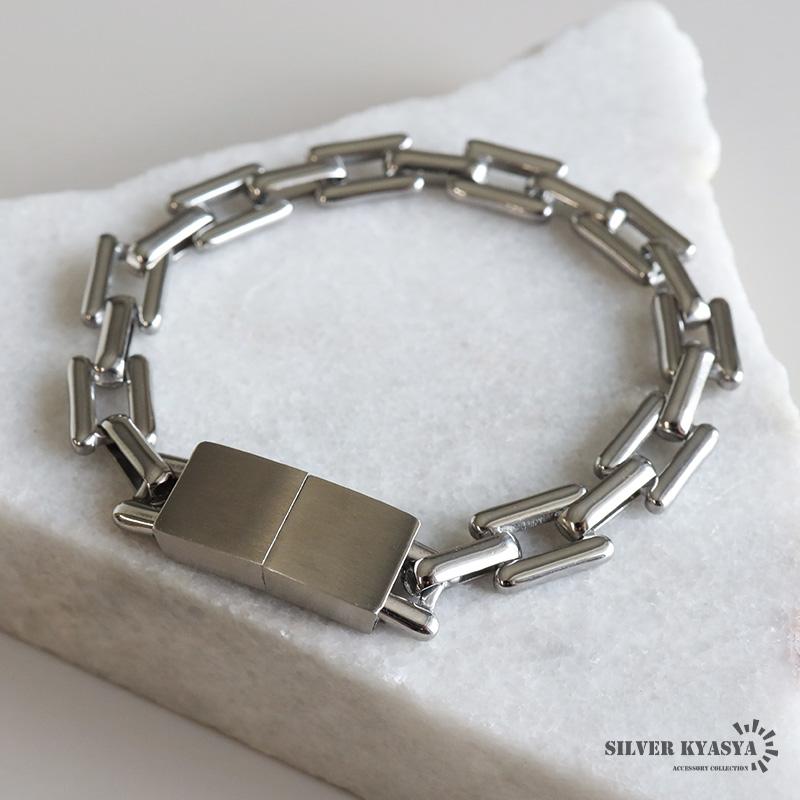 ワンタッチ シルバーブレスレット 17cm