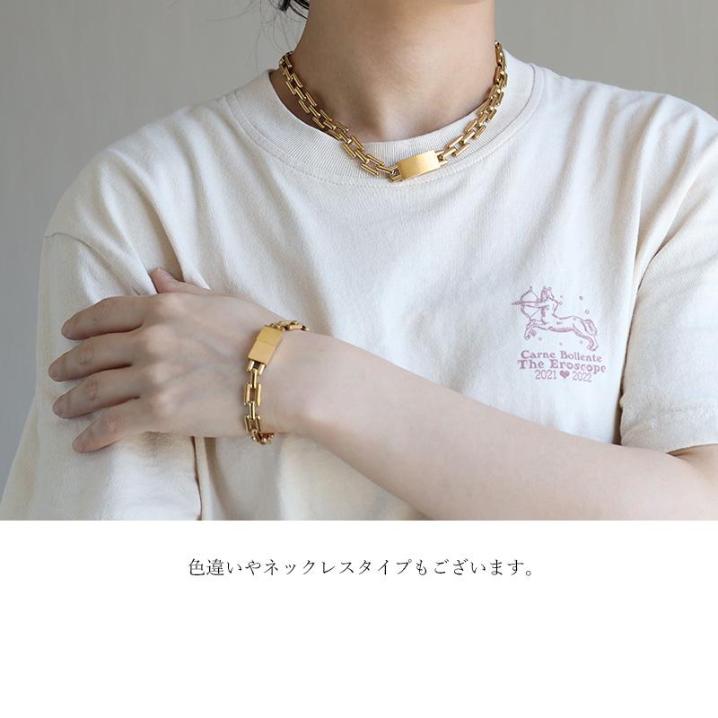 チェーンブレスレット イタリア製／シルバー・18金プレート圧着加工 複数買いで最大300円OFFクーポン／チェーンブレスレット プレート
