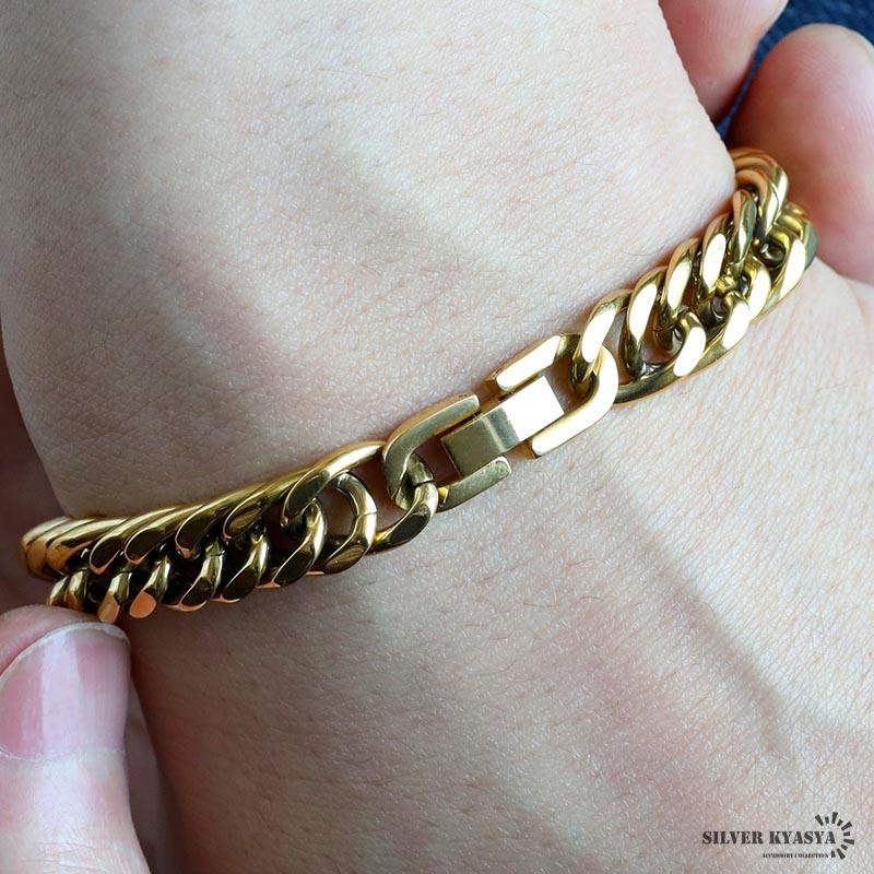 クーポンで10％OFF 純チタン製 軽い ダブル喜平チェーンブレスレット