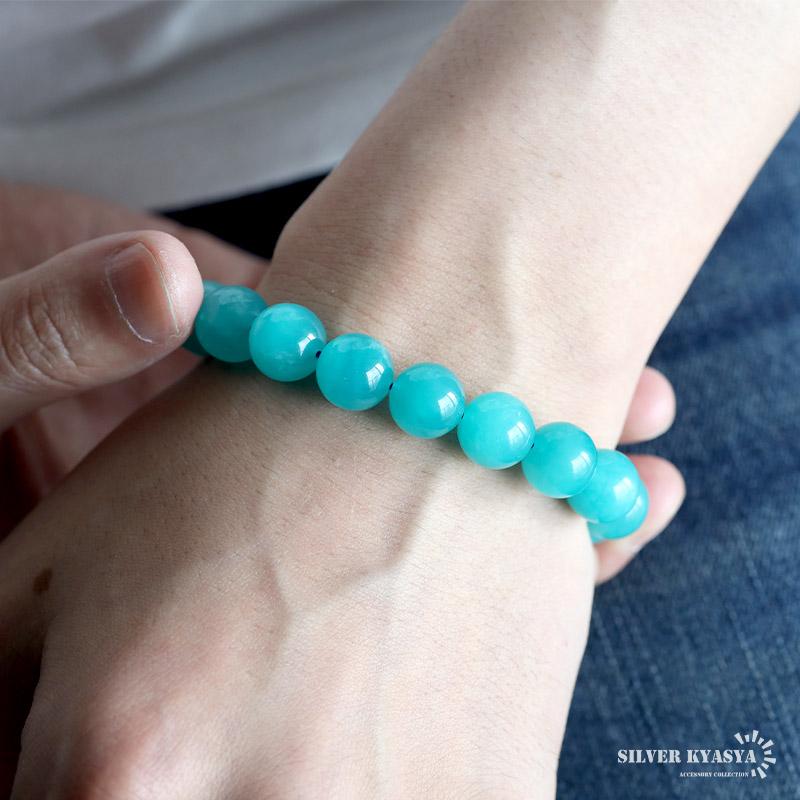 パワーストーンブレスレット 数珠ブレスレット 5A級 アマゾナイト 12.5