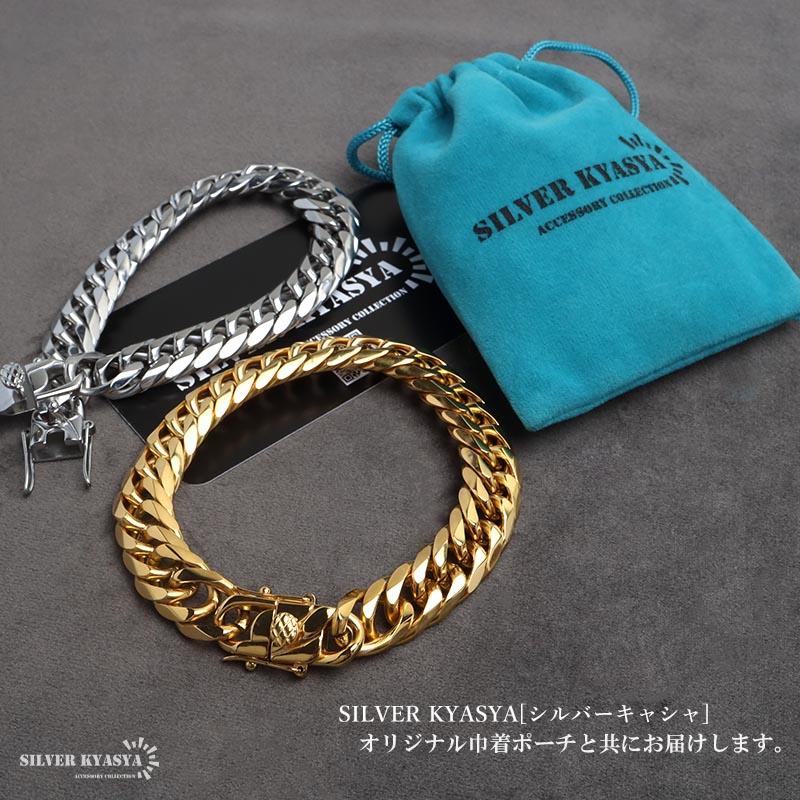 6面ダブル　喜平チェーンブレスレット 12mm18cm　ステンレスシルバー 複数買いで最大300円OFFクーポン／ごつめ メンズ 6面カット ダブル喜平