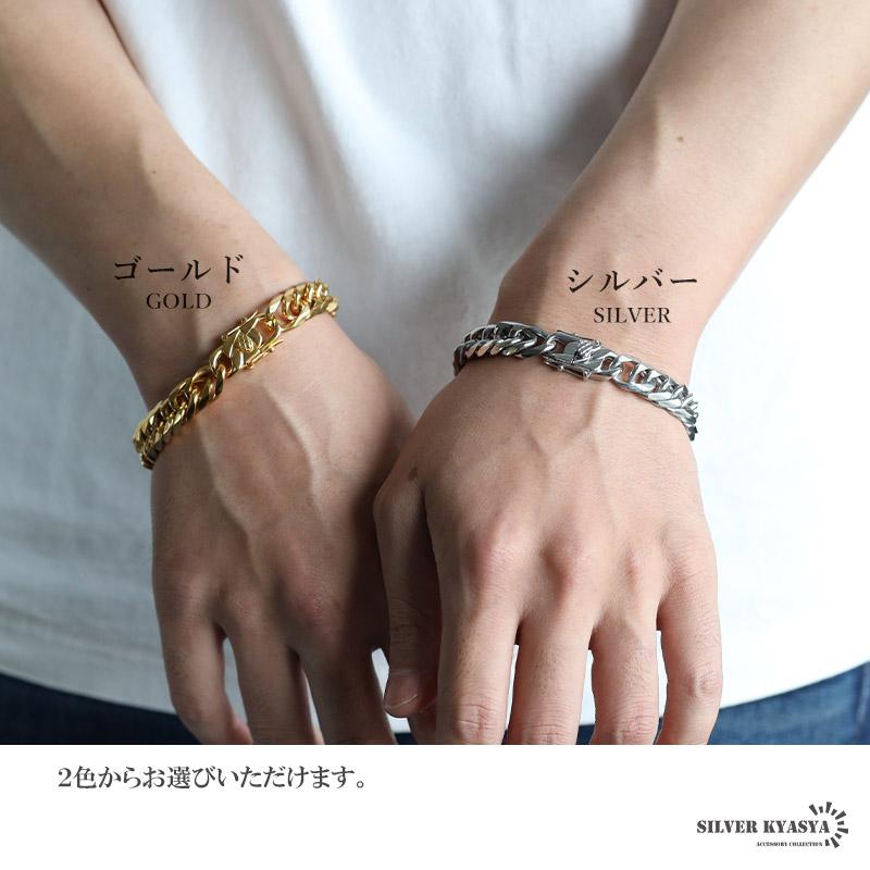 複数買いで最大300円OFFクーポン／ごつめ メンズ 6面カット ダブル喜平