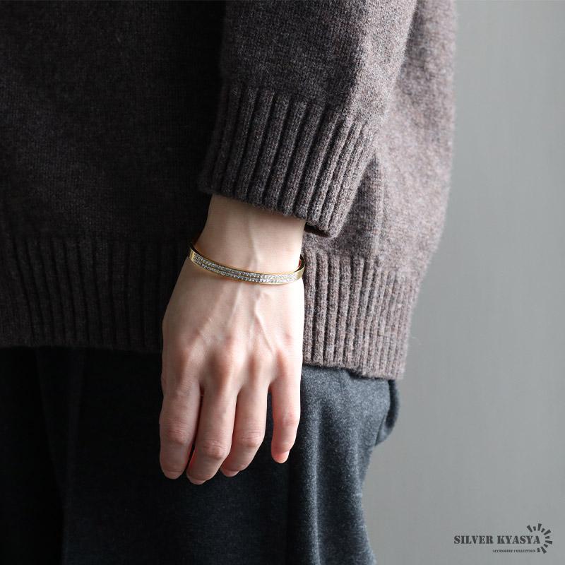 ステンレス メタルバングル ストーンバングル ゴールドバングル 腕輪