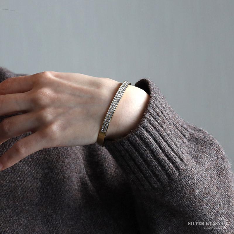 ステンレス メタルバングル ストーンバングル ゴールドバングル 腕輪