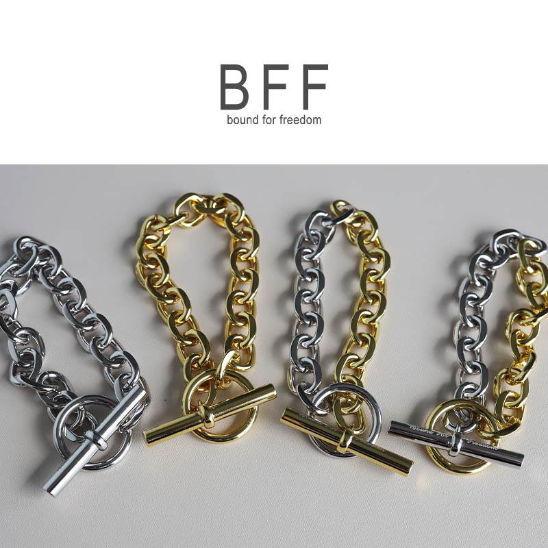 BFF ブランド マンテル チェーンブレスレット 太幅 ワイド シルバー