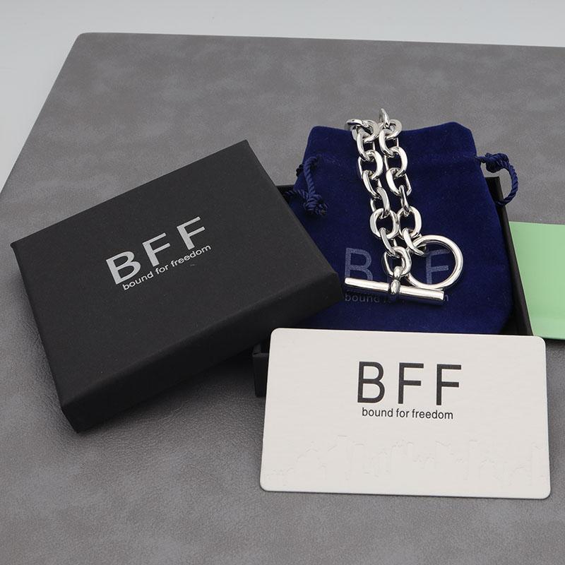 ＼2個で10％OFF 3個で20％OFFクーポン／BFF ブランド 幅11mm マンテル チェーンブレスレット 太幅 ワイド メンズ 女性 シルバー925 金アレ対応 専用BOX 爆買の画像