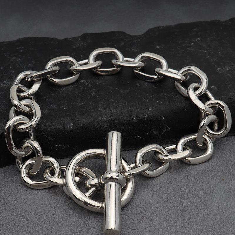 ＼2個で10％OFF 3個で20％OFFクーポン／BFF ブランド 幅11mm マンテル チェーンブレスレット 太幅 ワイド メンズ 女性 シルバー925 金アレ対応 専用BOX 爆買の画像