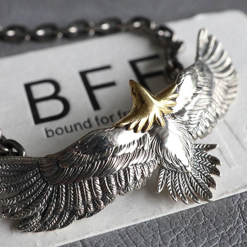 ＼2個で10％OFF 3個で20％OFFクーポン／BFF ブランド イーグルブレスレット シルバー925 チェーンブレスレット メンズイーグル 金属アレルギー対応 専用BOX 爆買の画像