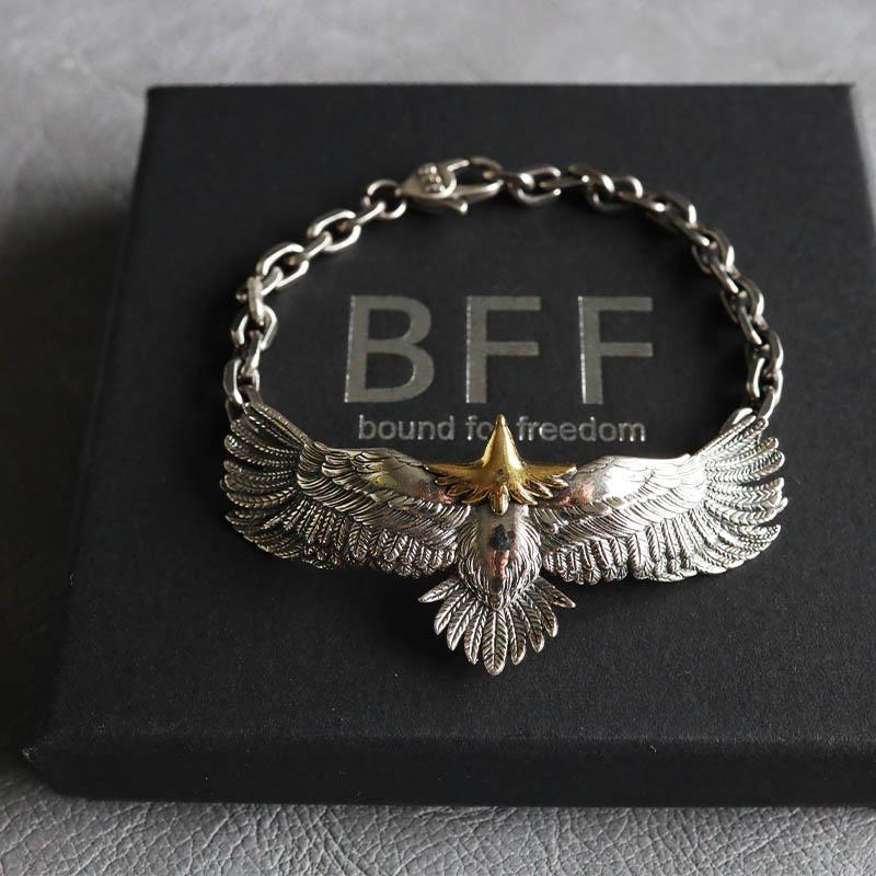 ＼2個で10％OFF 3個で20％OFFクーポン／BFF ブランド イーグルブレスレット シルバー925 チェーンブレスレット メンズイーグル 金属アレルギー対応 専用BOX 爆買の画像