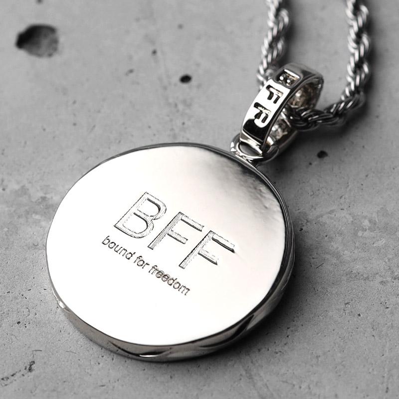 BFF ブランド コインネックレス シルバー 銀色 silver プルメリア ペア ハワイアンジュエリー ロープチェーン 彫金 手彫り 専用BOX付属