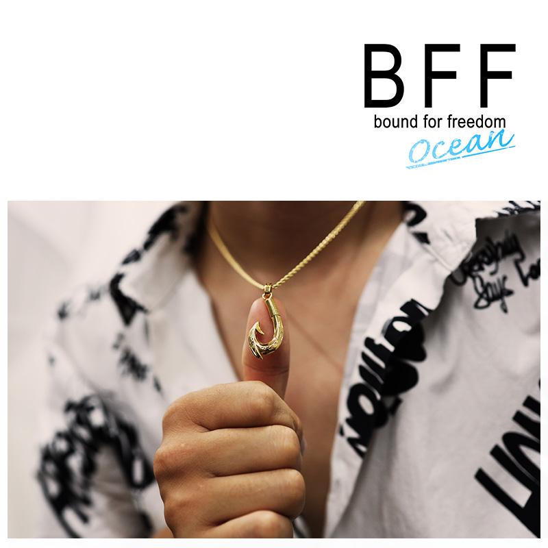 BFF ブランド フィッシュフックネックレス 18K GP ゴールド gold 金色