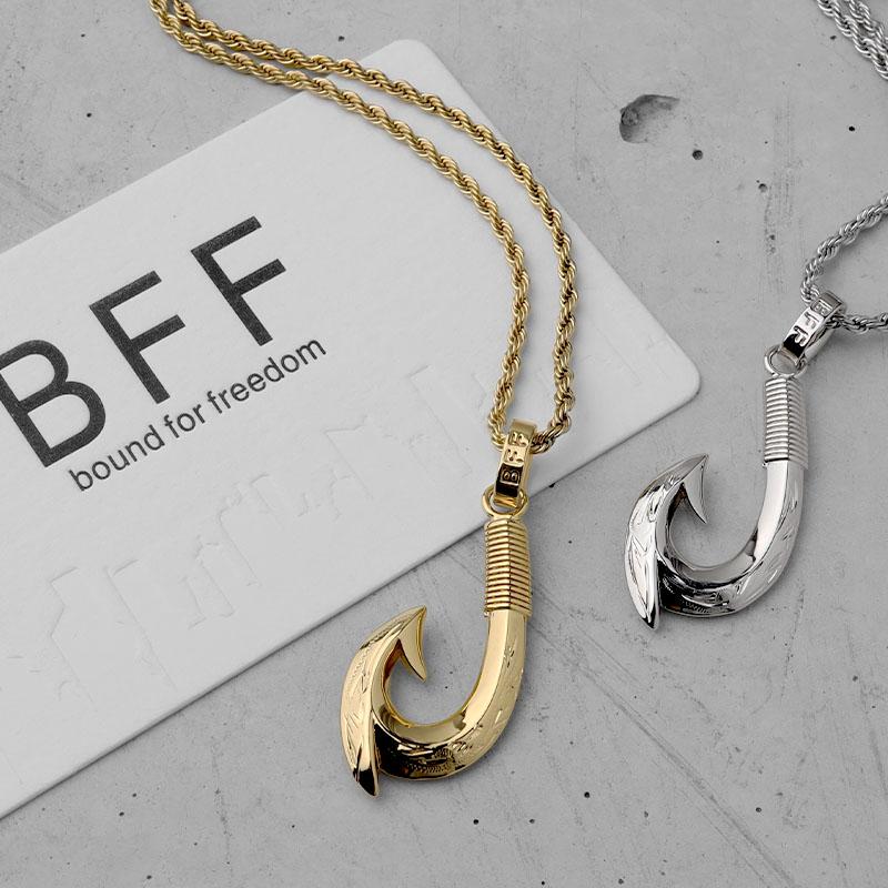 BFF ブランド フィッシュフックネックレス 18K GP ゴールド gold 金色