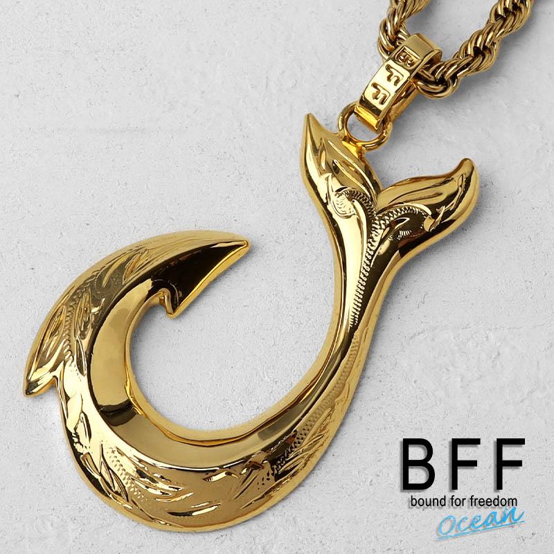 BFF ブランド フィッシュフックネックレス ゴールド 18K GP gold 金色 