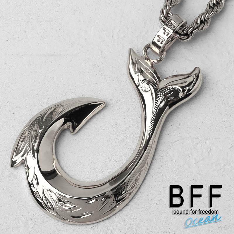 BFF ブランド フィッシュフックネックレス シルバー 銀色 silver