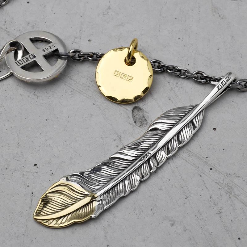 BFF ブランド フェザーネックレス シルバー925 先金 羽根 メタル BFF ブランド フェザーネックレス シルバー925 先金 羽根 メタル