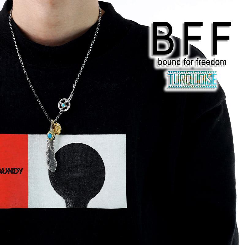 BFF ブランド フェザーネックレス シルバー925 ターコイズ 上金 先金