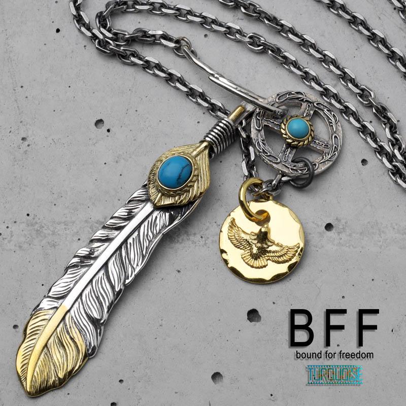 BFF ブランド フェザーネックレス シルバー925 上金 羽根 メタル BFF ブランド フェザーネックレス シルバー925 上金 羽根 メタル