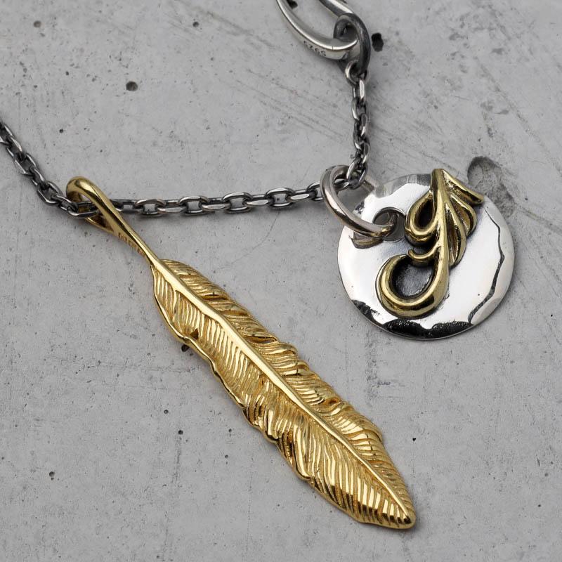 フェザーネックレスsilver925 真鍮合金シルバーゴールドMIX⭐️
