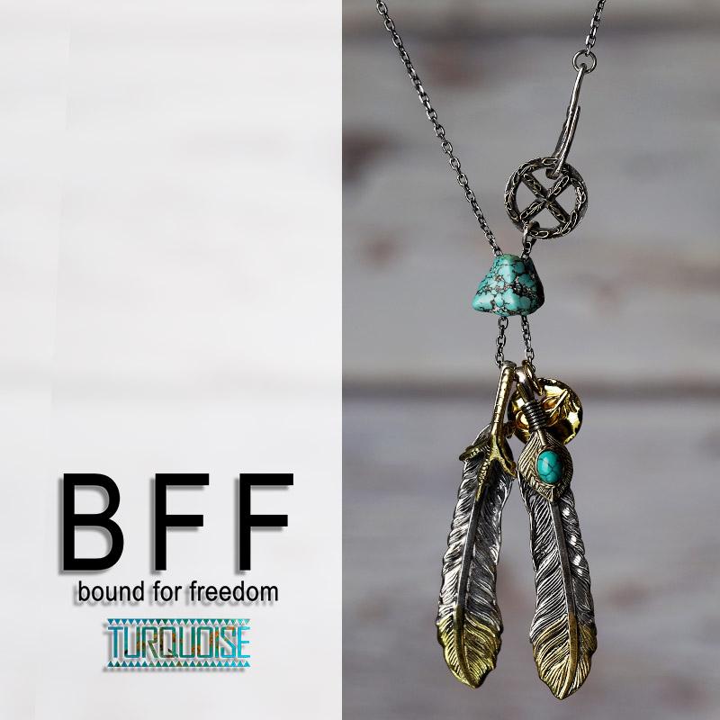 BFF ブランド フェザーネックレス メンズ シルバー925 上金 先金 金爪