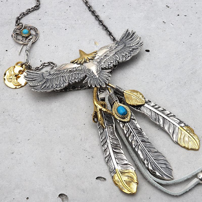 ＼複数買いで最大300円OFFクーポン／BFF ブランド イーグルネックレス メンズ ネックレス シルバー925 金属アレルギー対応 専用BOX付属 爆買の画像