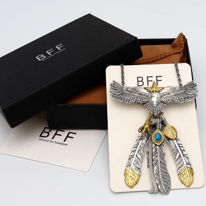＼複数買いで最大300円OFFクーポン／BFF ブランド イーグルネックレス メンズ ネックレス シルバー925 金属アレルギー対応 専用BOX付属 爆買の画像