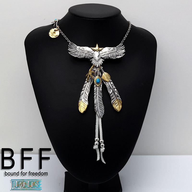 ＼複数買いで最大300円OFFクーポン／BFF ブランド イーグルネックレス メンズ ネックレス シルバー925 金属アレルギー対応 専用BOX付属 爆買の画像