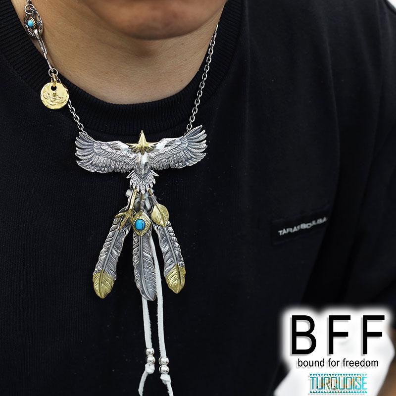 ＼複数買いで最大300円OFFクーポン／BFF ブランド イーグルネックレス メンズ ネックレス シルバー925 金属アレルギー対応 専用BOX付属 爆買の画像