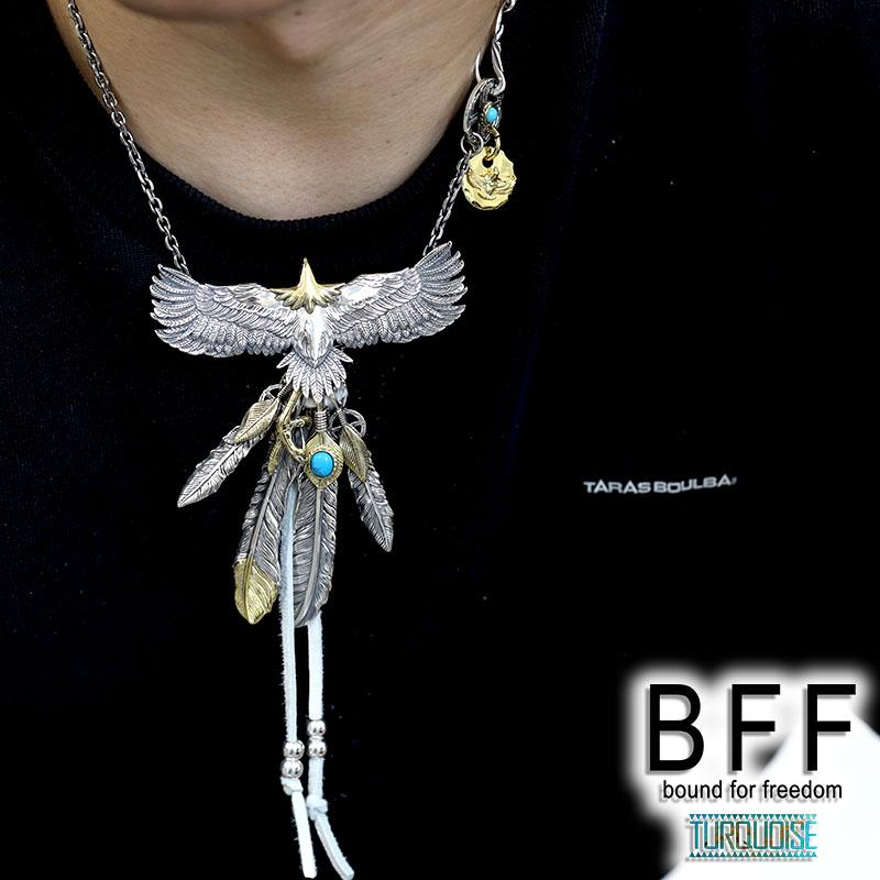 期間限定25％OFFクーポン／BFF ブランド イーグルネックレス メンズ