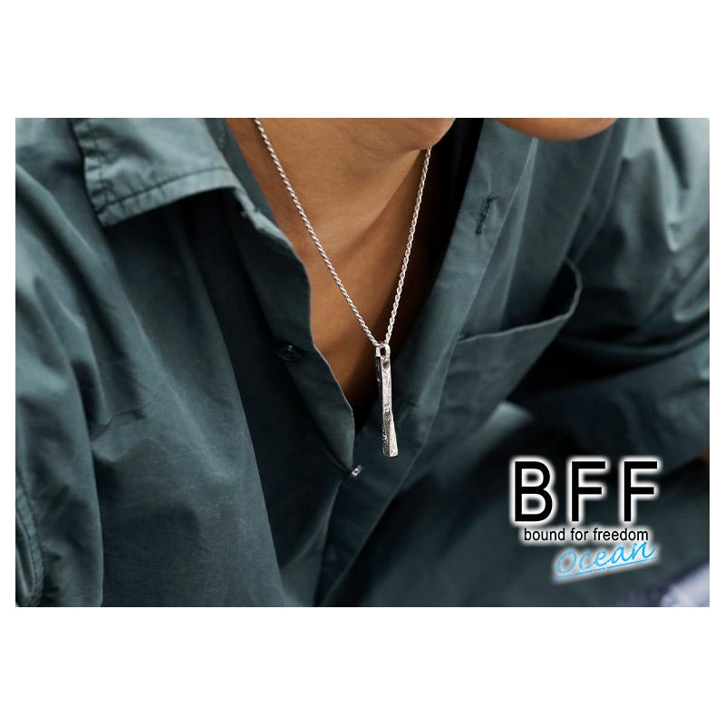 ＼2個で10％OFF 3個で20％OFFクーポン／BFF ブランド ツイストネックレス ハワイアン 刻印 S925 銀 スティックネックレス 金属アレルギー対応 専用BOX付属 爆買の画像