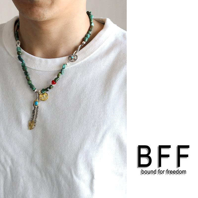 ターコイズ　フェザー　ネックレス BFF ブランド フェザーネックレス ターコイズ 天然石 シルバー