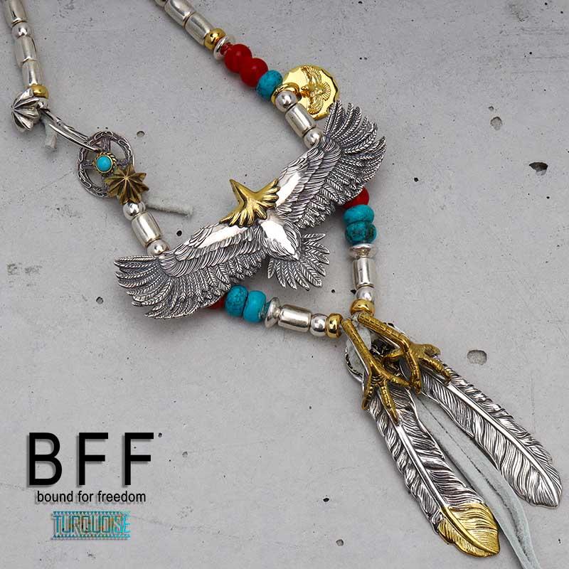 ＼複数買いで最大300円OFFクーポン／BFF ブランド イーグルネックレス シルバー925 パイプビーズ ホワイトハーツ アポロ 金属アレルギー対応 専用BOX付属 爆買の画像