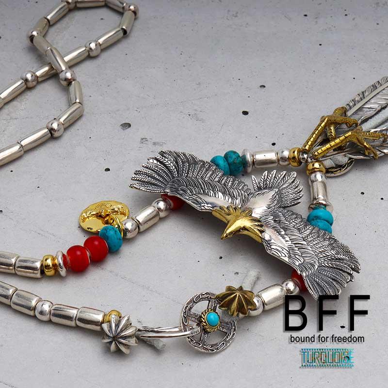 ＼複数買いで最大300円OFFクーポン／BFF ブランド イーグルネックレス シルバー925 パイプビーズ ホワイトハーツ アポロ 金属アレルギー対応 専用BOX付属 爆買の画像