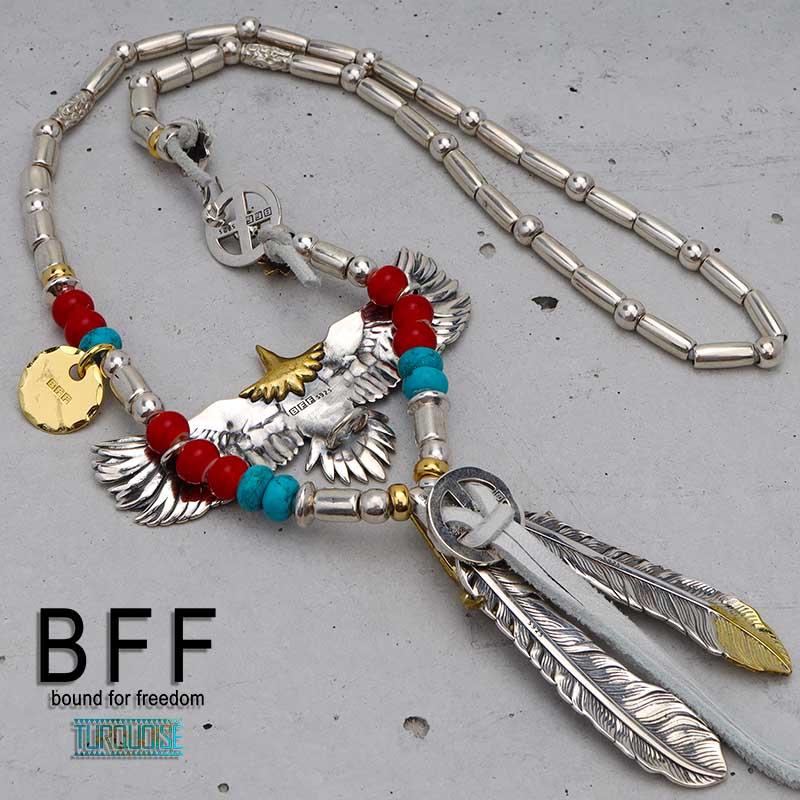 ＼複数買いで最大300円OFFクーポン／BFF ブランド イーグルネックレス シルバー925 パイプビーズ ホワイトハーツ アポロ 金属アレルギー対応 専用BOX付属 爆買の画像