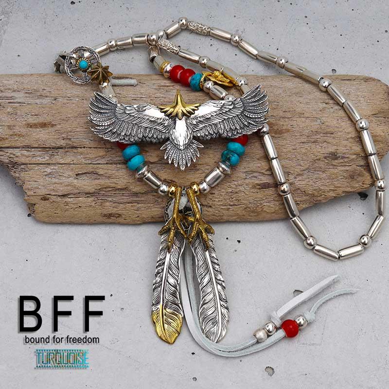 ＼複数買いで最大300円OFFクーポン／BFF ブランド イーグルネックレス シルバー925 パイプビーズ ホワイトハーツ アポロ 金属アレルギー対応 専用BOX付属 爆買の画像