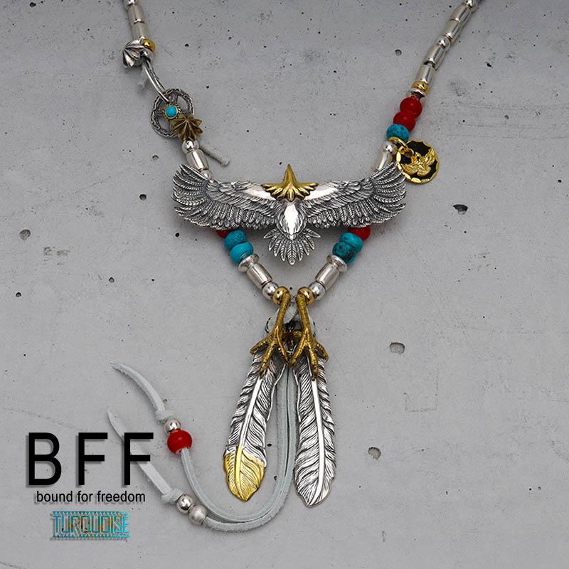 ＼複数買いで最大300円OFFクーポン／BFF ブランド イーグルネックレス シルバー925 パイプビーズ ホワイトハーツ アポロ 金属アレルギー対応 専用BOX付属 爆買の画像