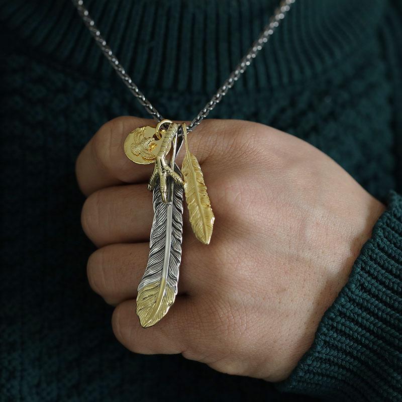 クーポンで10％OFF BFF ブランド フェザーネックレス 金爪 イーグル