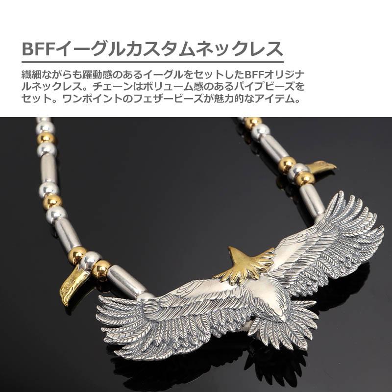 ＼2個で10％OFF 3個で20％OFFクーポン／BFF ブランド イーグルネックレス シルバー925 フェザー 羽根 パイプビーズ S925 金属アレルギー対応 専用BOX付属 爆買の画像