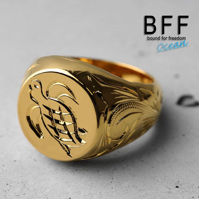 BFF ブランド タートル 印台リング ラージ ごつめ ゴールド 18K BFF ブランド タートル 印台リング ラージ ごつめ ゴールド 18K