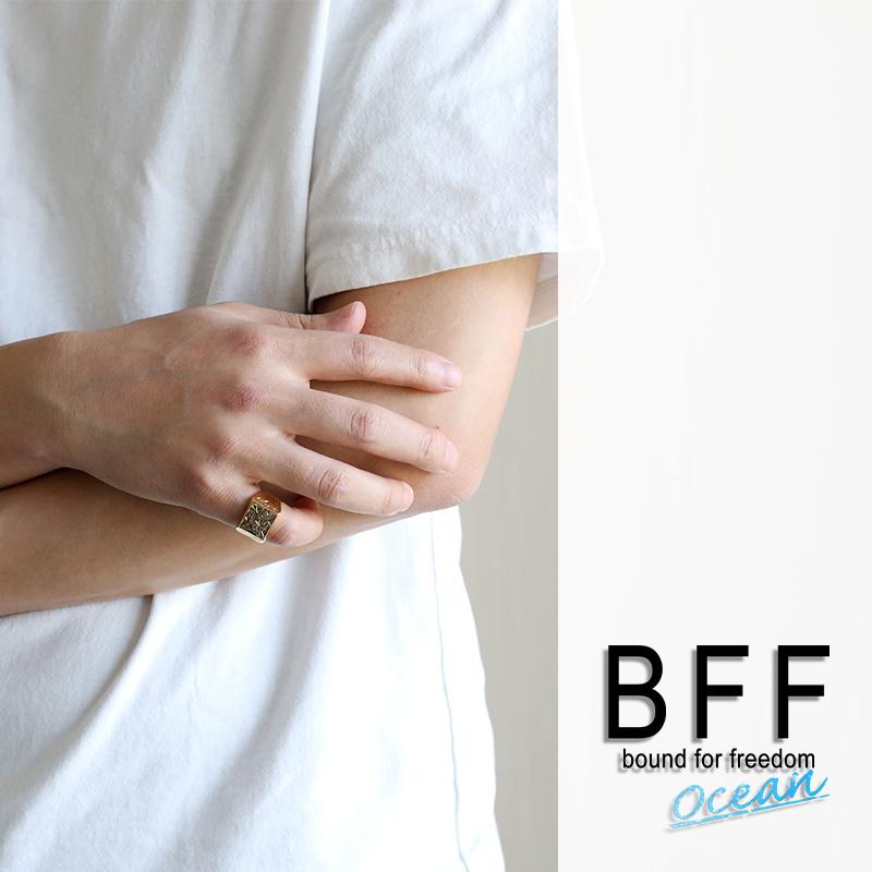 BFF ブランド ハワイアンリング メンズ 印台リング 四角 スクエア